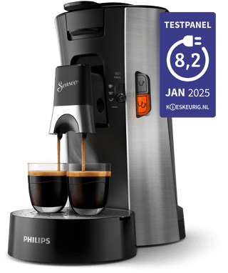 senseo select rvs zwart