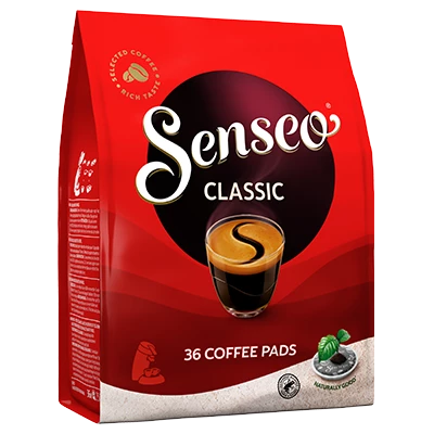 Verpakking van Senseo Classic koffiepads.
