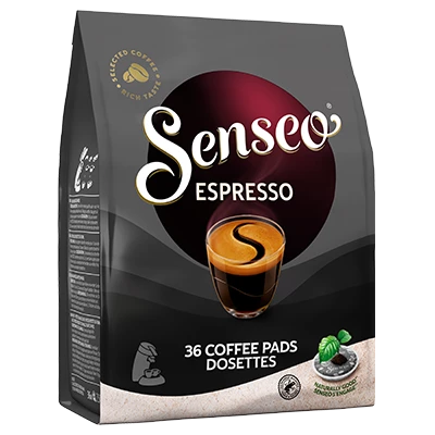 Verpakking van Senseo Espresso koffiepads.