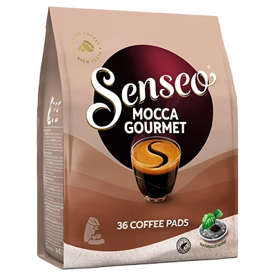 Verpakking van Senseo Mocca Gourmet koffiepads.